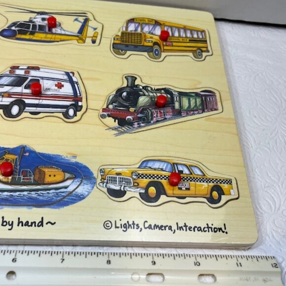 Easy Grip Peg Transportation Wooden Learning Puzzle Ages 2+ Toy NEW - Picture 10 of 10